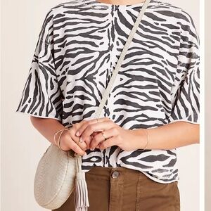 Anthropologie Zebra Print Top